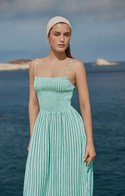 BAYSIDE - Stripe Linen Maxi Dress