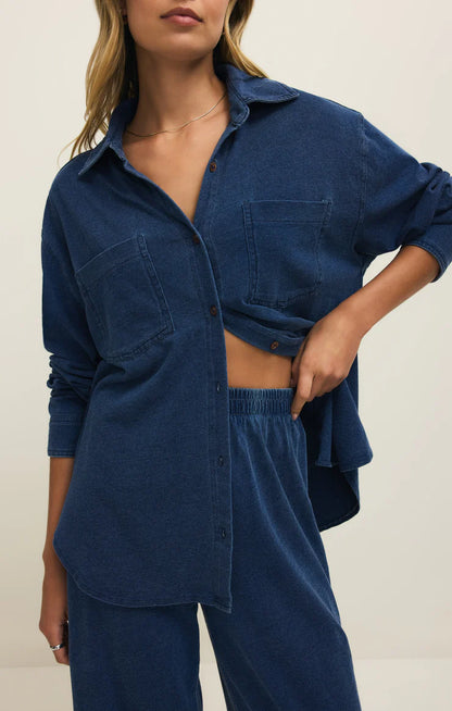REESE - Jersey denim Button Up