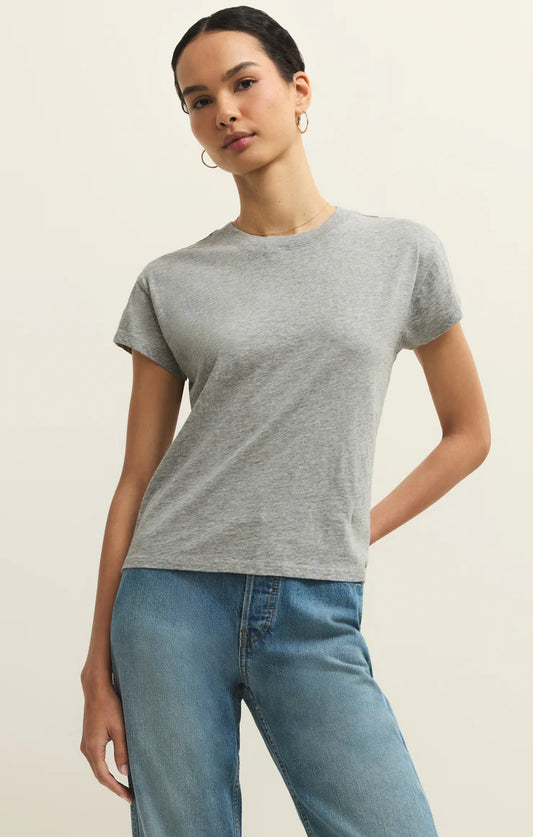 MODERN SLUB TEE IN CLASSIC HEATHER GREY