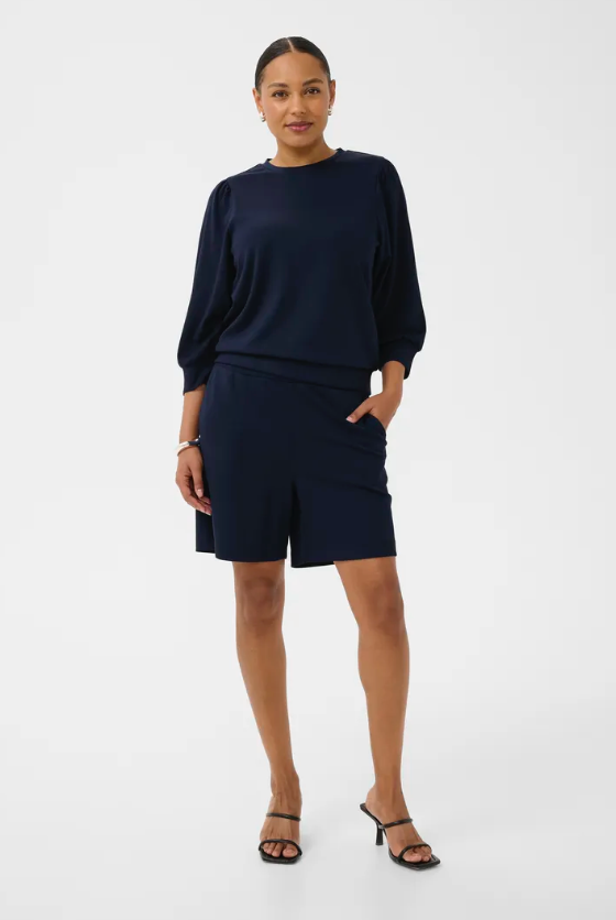 ANNIE JERSERY SHORTS IN MIDNIGHT MARINE
