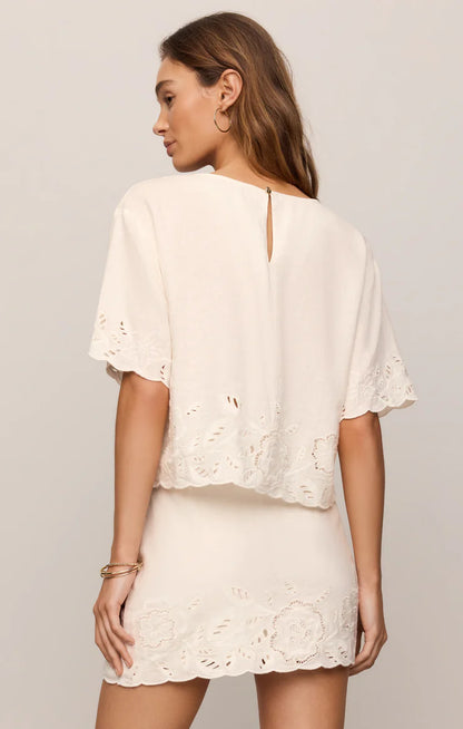 DAYA EMBROIDERED LINEN TOP
