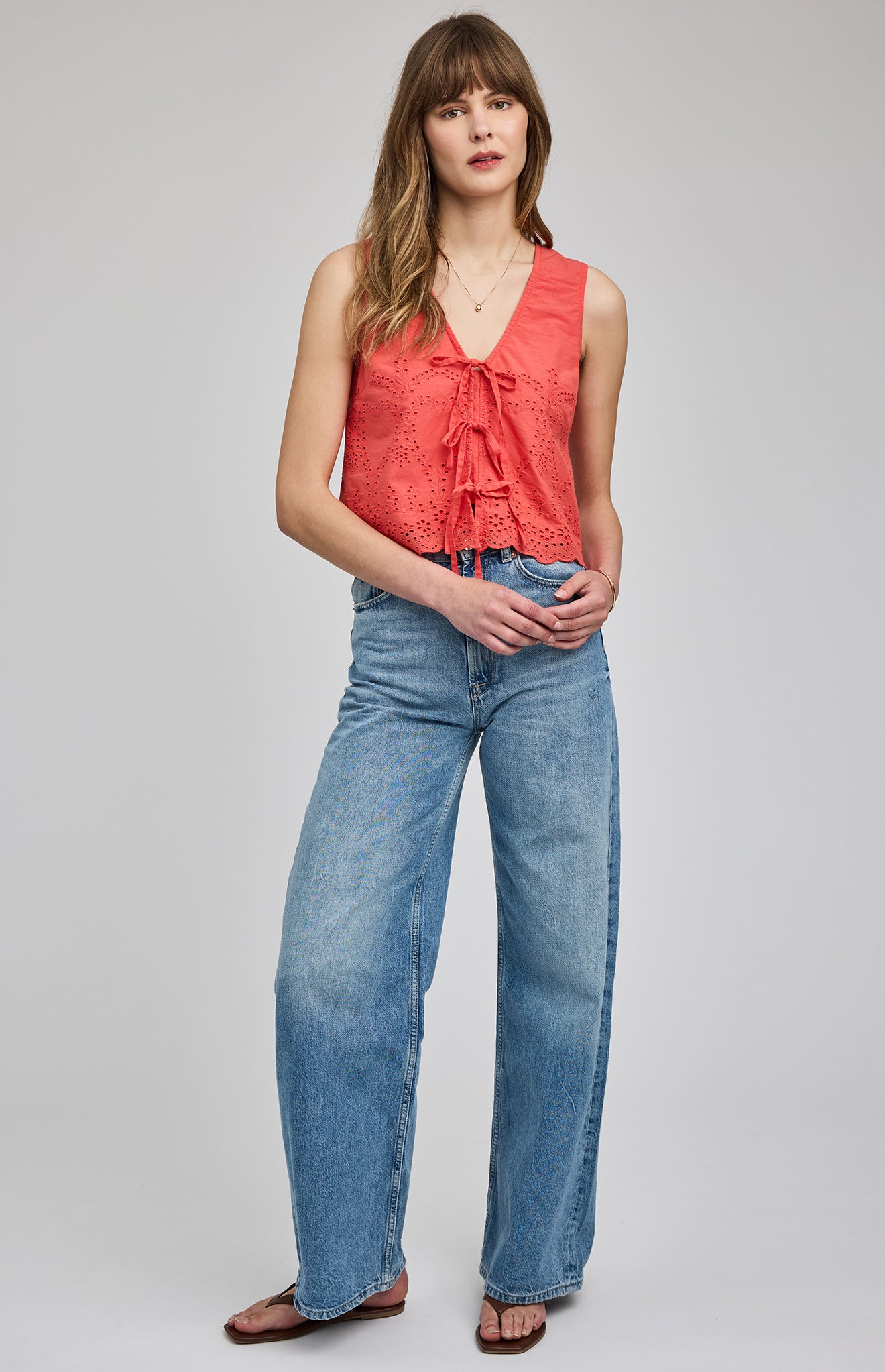RHEA Tie Top - Grenadine