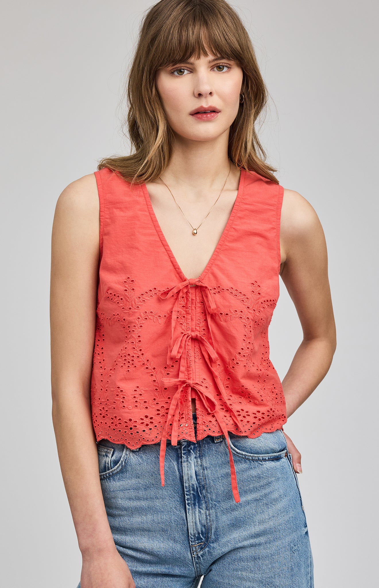 RHEA Tie Top - Grenadine