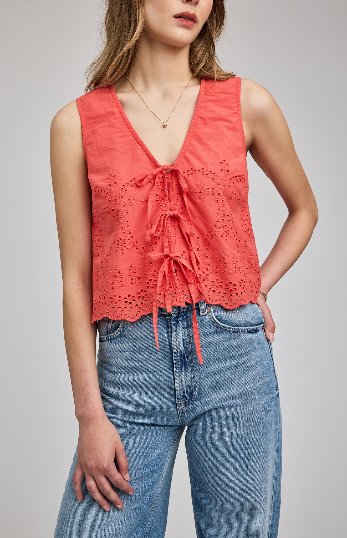 RHEA Tie Top - Grenadine