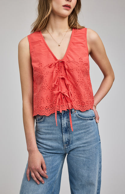 RHEA Tie Top - Grenadine