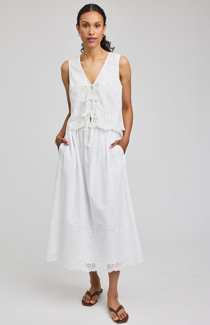 RHEA Tie Top - White