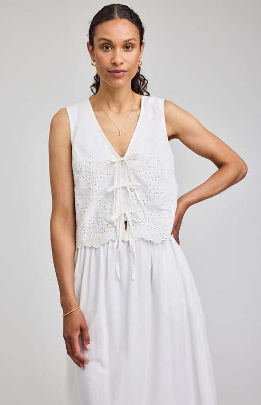 RHEA Tie Top - White