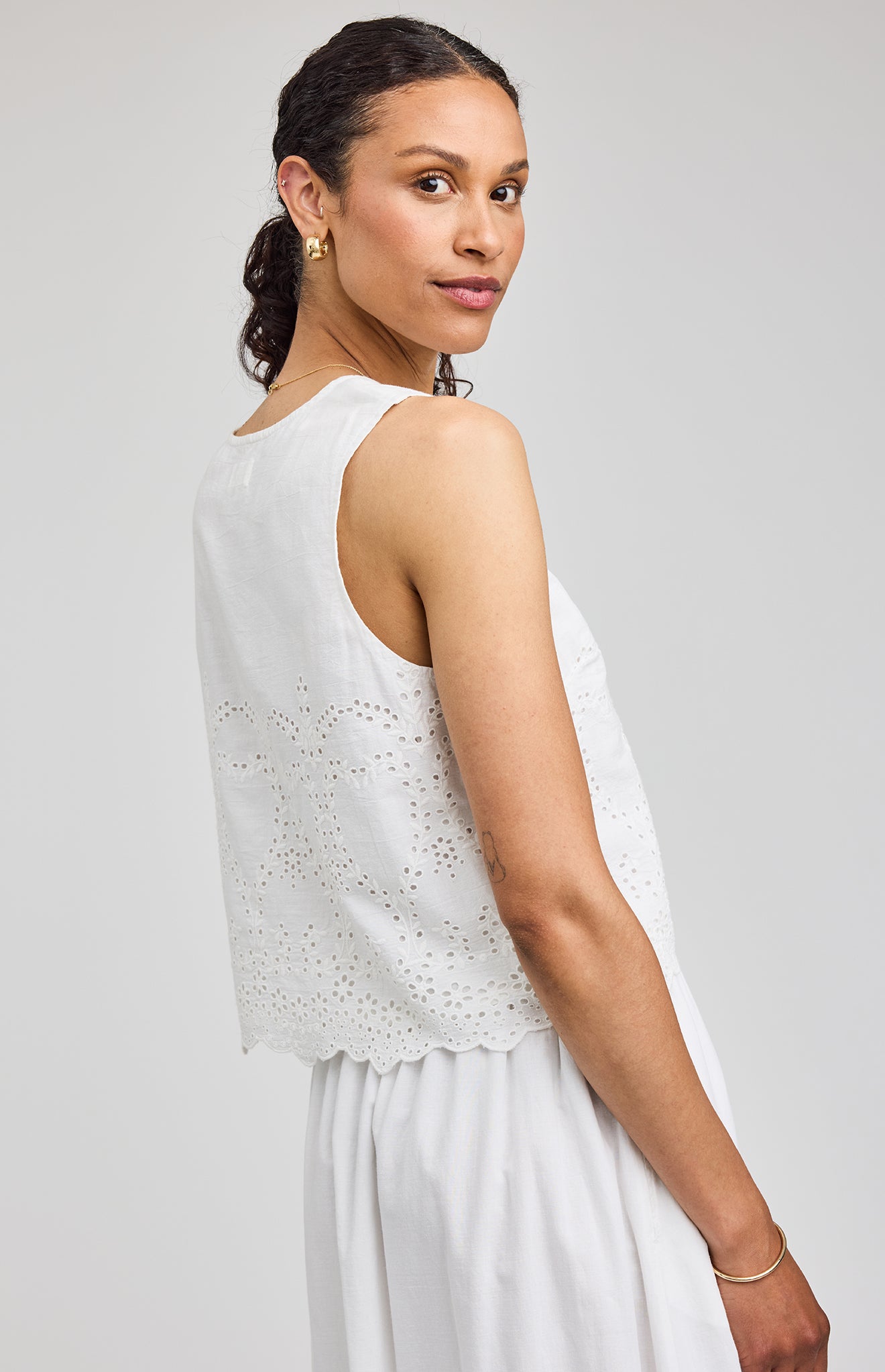 RHEA Tie Top - White