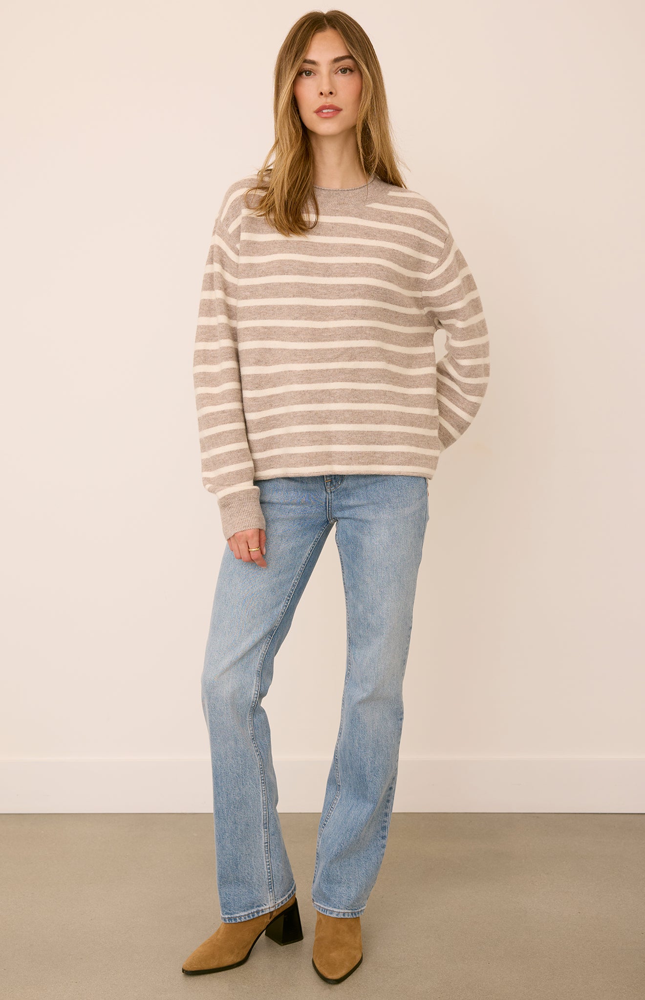 WANDA PULLOVER - LATTE STRIPE