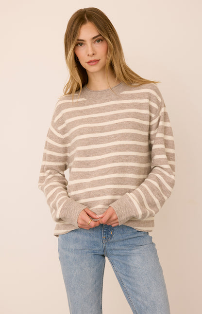 WANDA PULLOVER - LATTE STRIPE