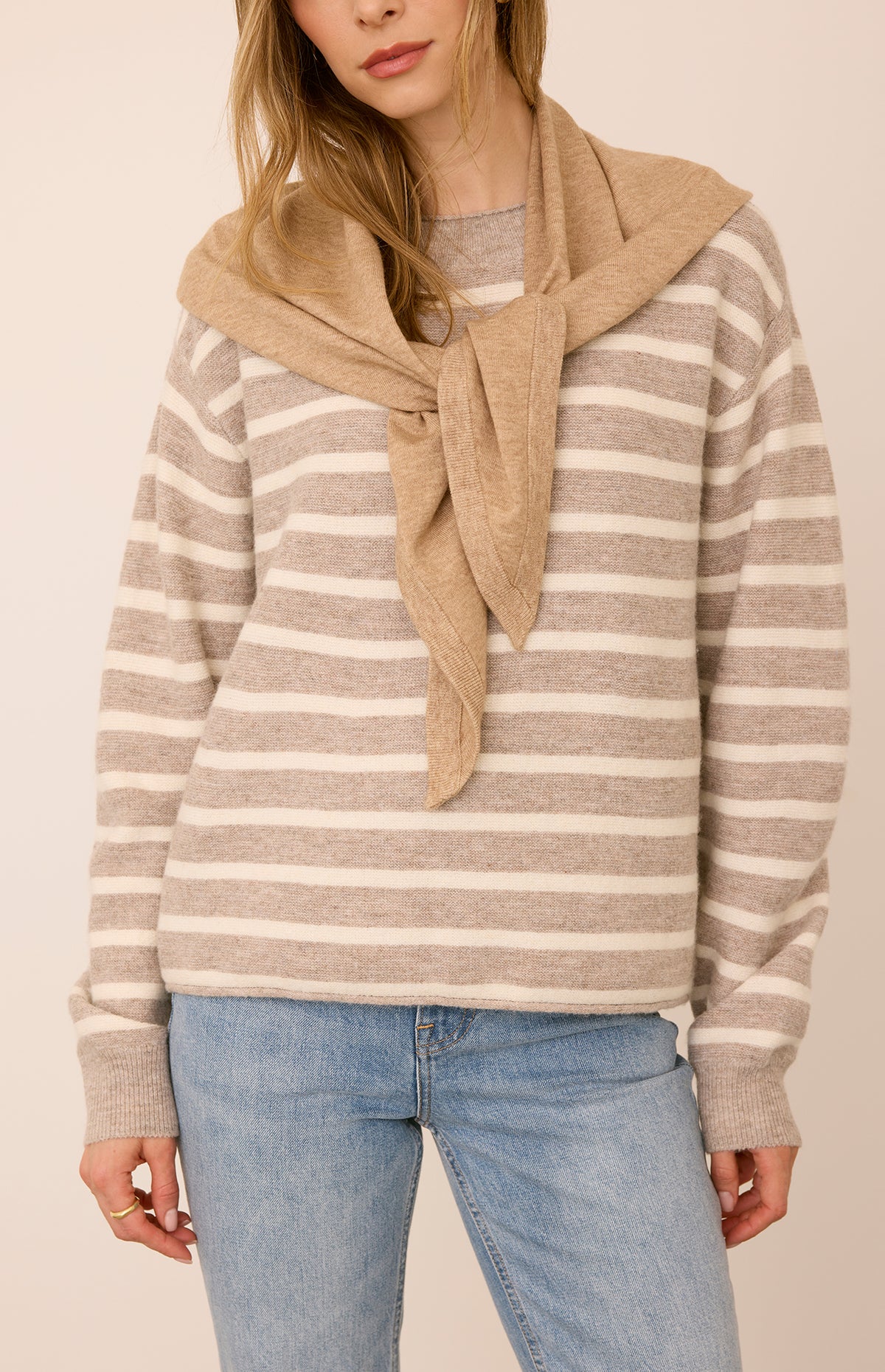 WANDA PULLOVER - LATTE STRIPE