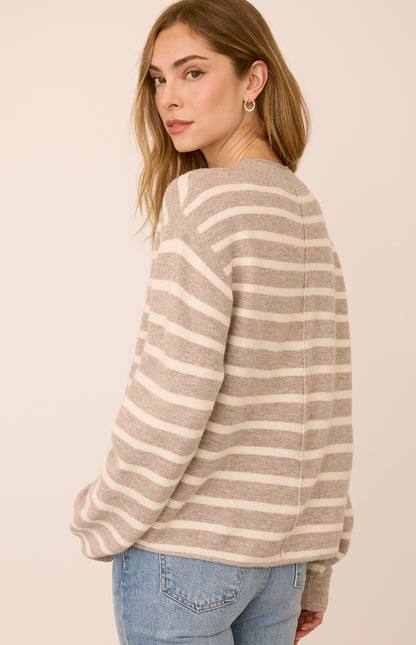 WANDA PULLOVER - LATTE STRIPE