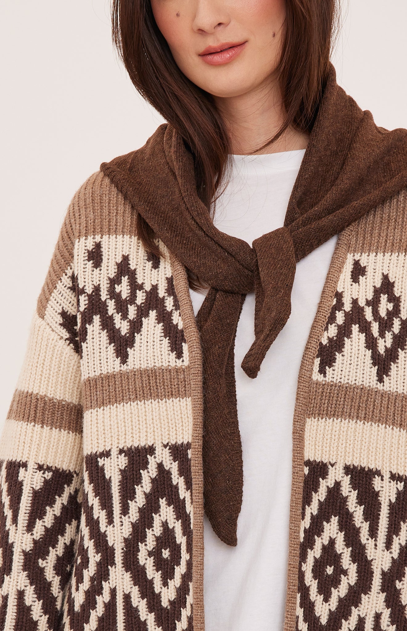 DORIAN CARDIGAN - HEATHER LATTE
