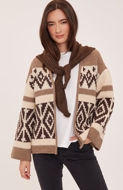 DORIAN CARDIGAN - HEATHER LATTE