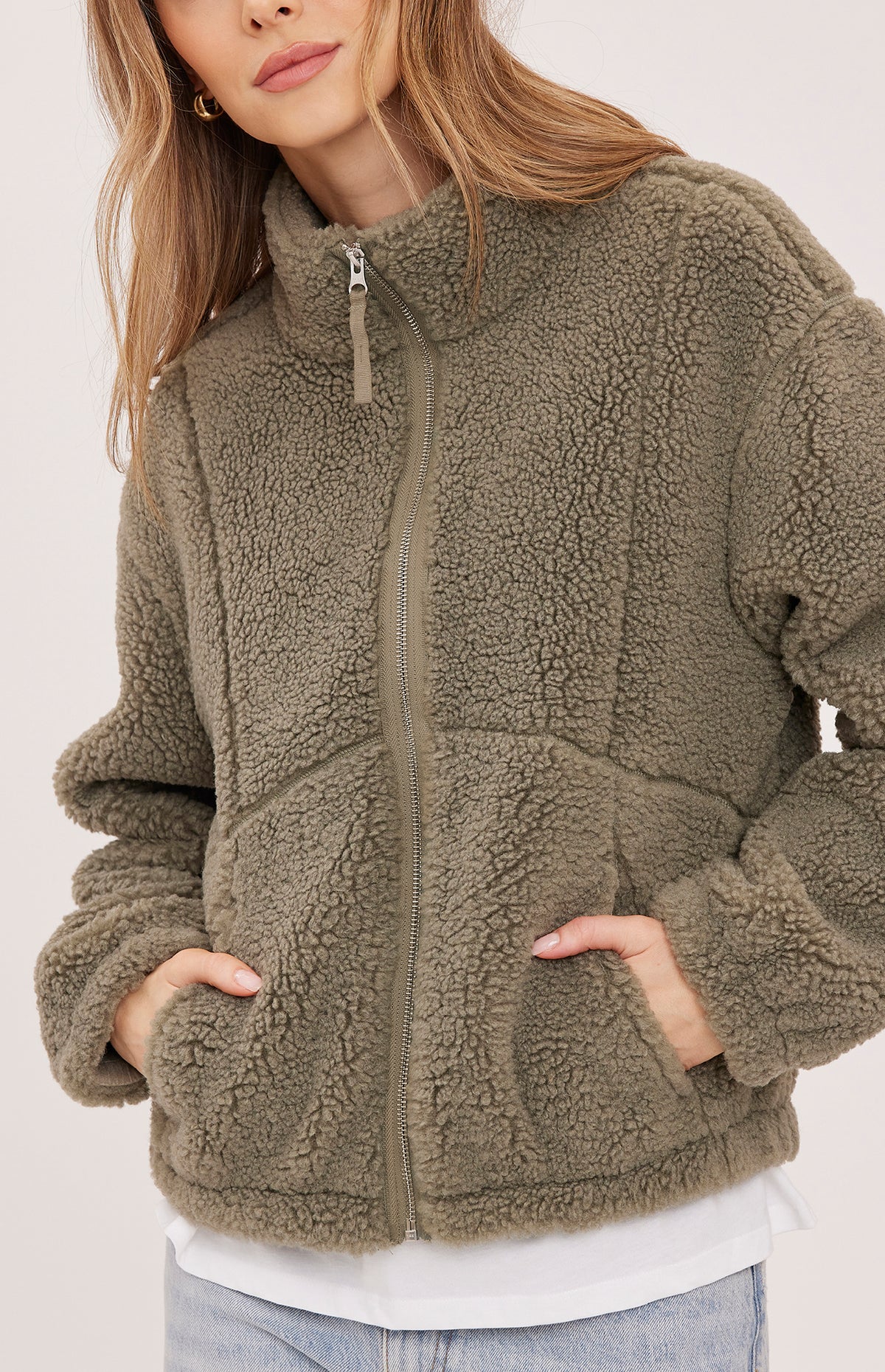 CAMDEN SHERPA JACKET - SAGE