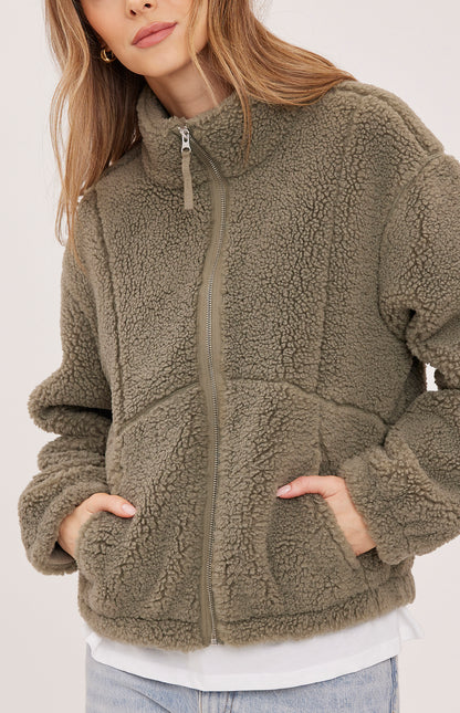 CAMDEN SHERPA JACKET - SAGE