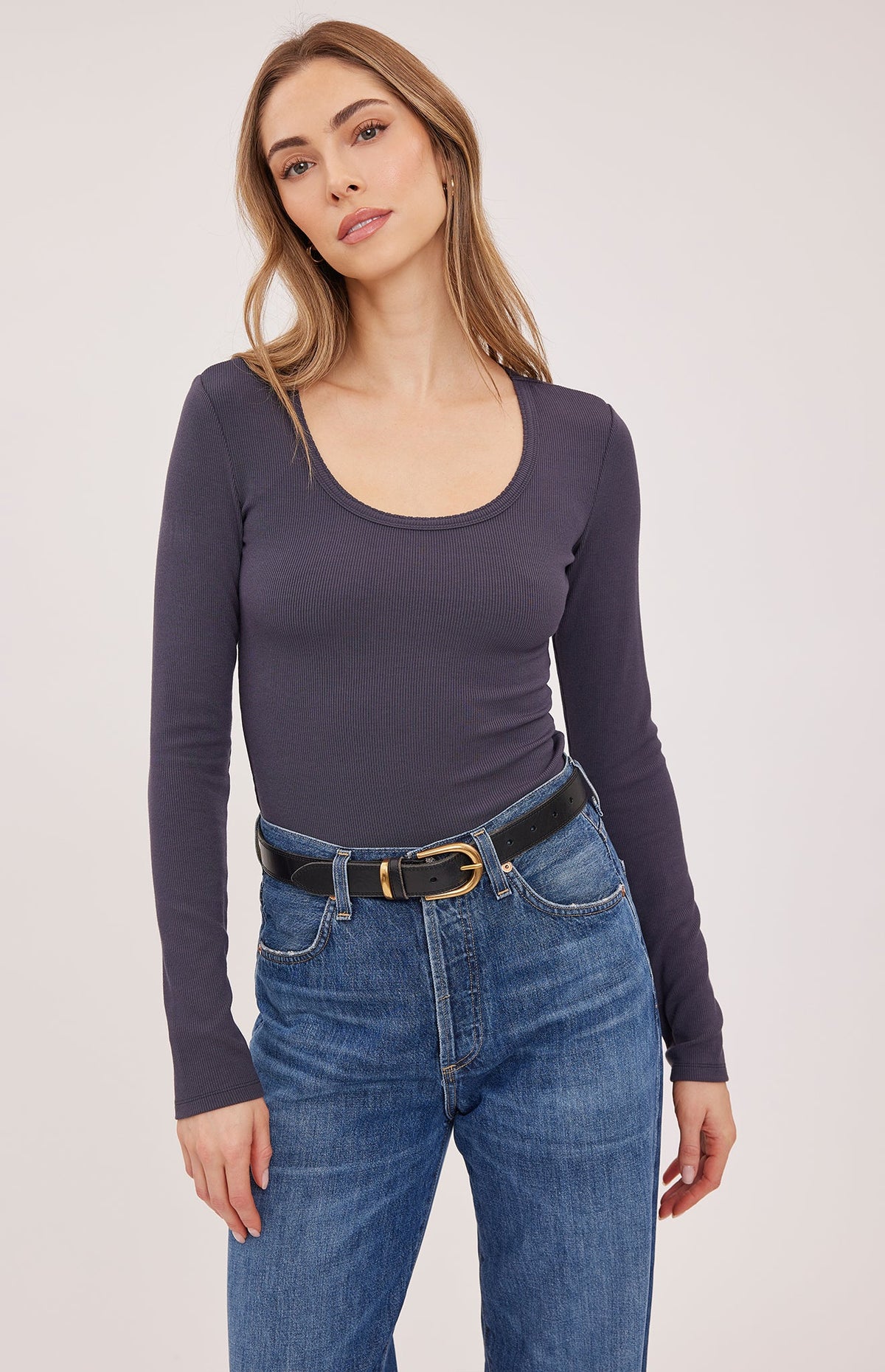 LEXY LONG SLEEVE SHIRT IN SMOKE