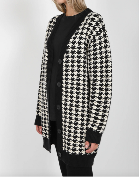 Houndstooth Knit Cardi