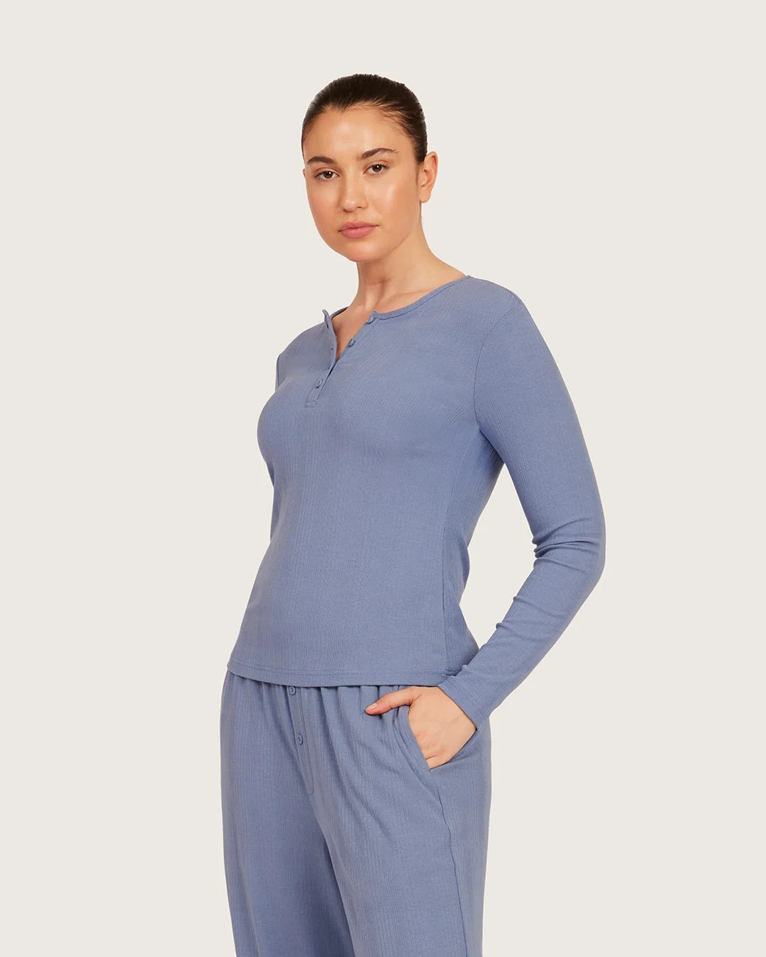 Aira rib henley top