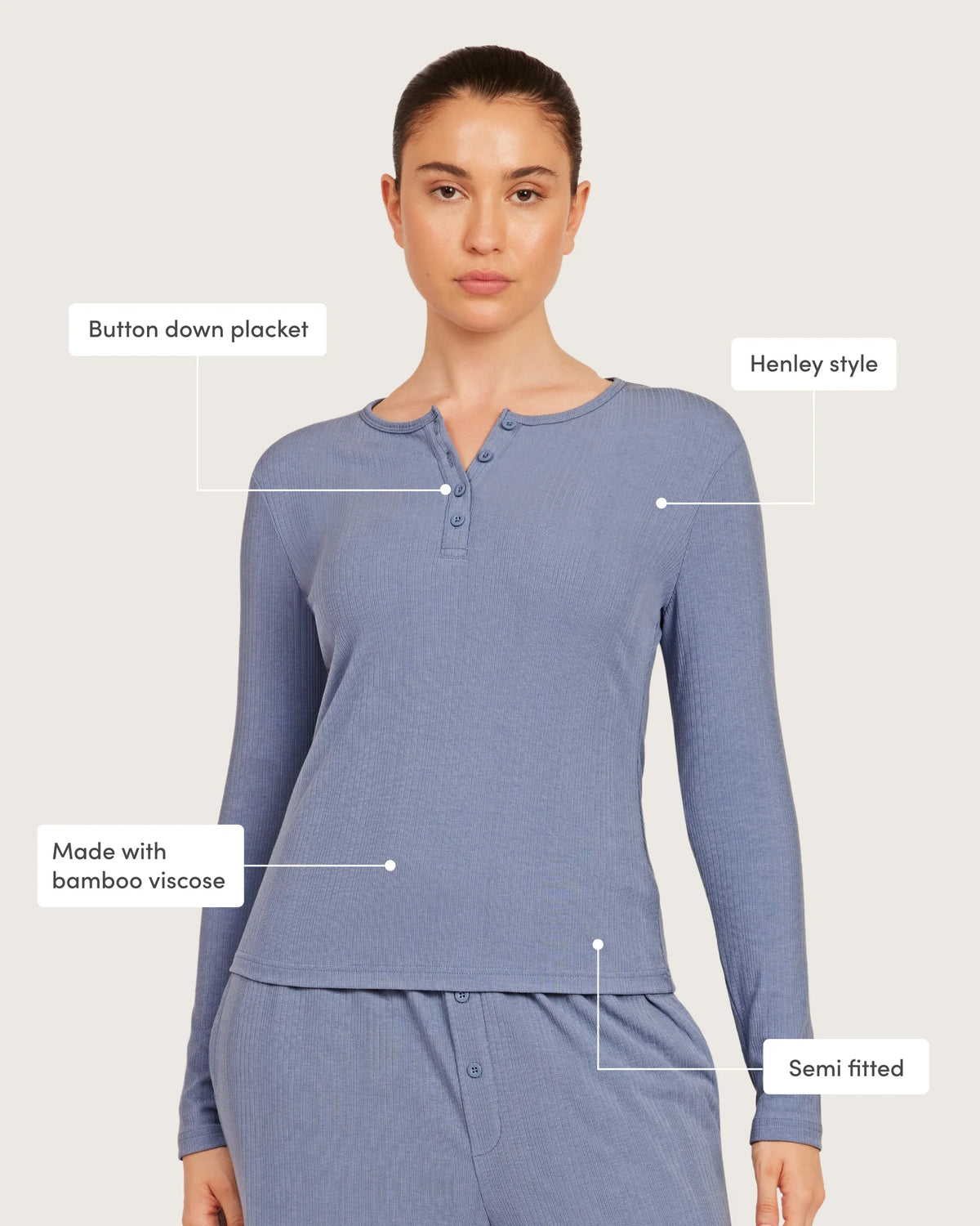 Aira rib henley top