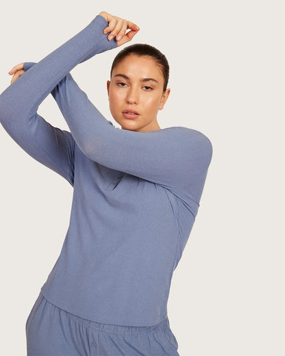 Aira rib henley top