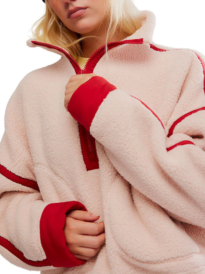 MOUNTAIN HIGH - Half Zip Fleece {Pink}