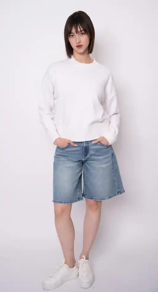 NELKIN - Long Sleeve Crew Neck Pullover