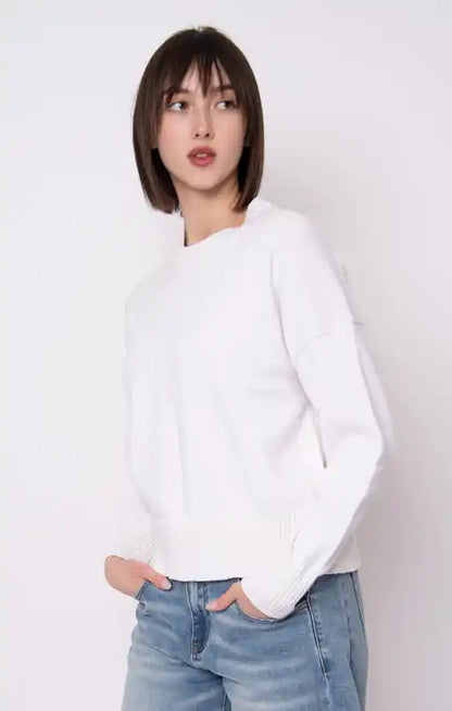 NELKIN - Long Sleeve Crew Neck Pullover