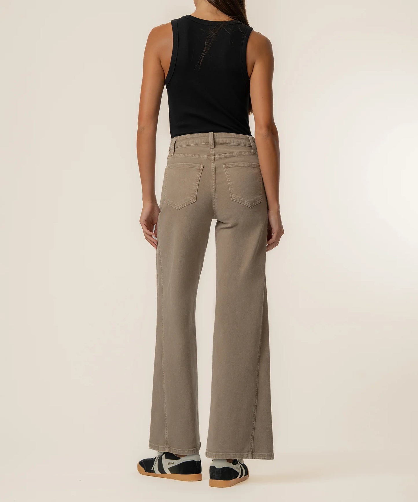 MEG HIGH RISE WIDE LEG IN MILK TEA