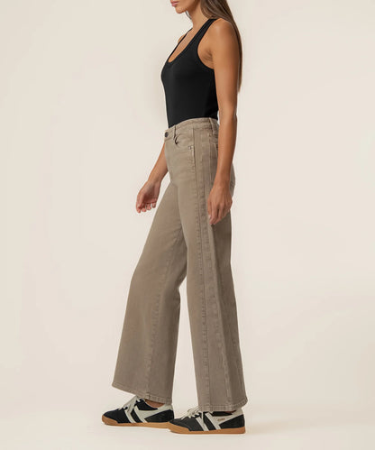 MEG HIGH RISE WIDE LEG IN MILK TEA