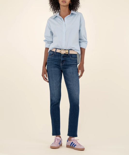 RACHAEL - High Rise Mom Raw Hem