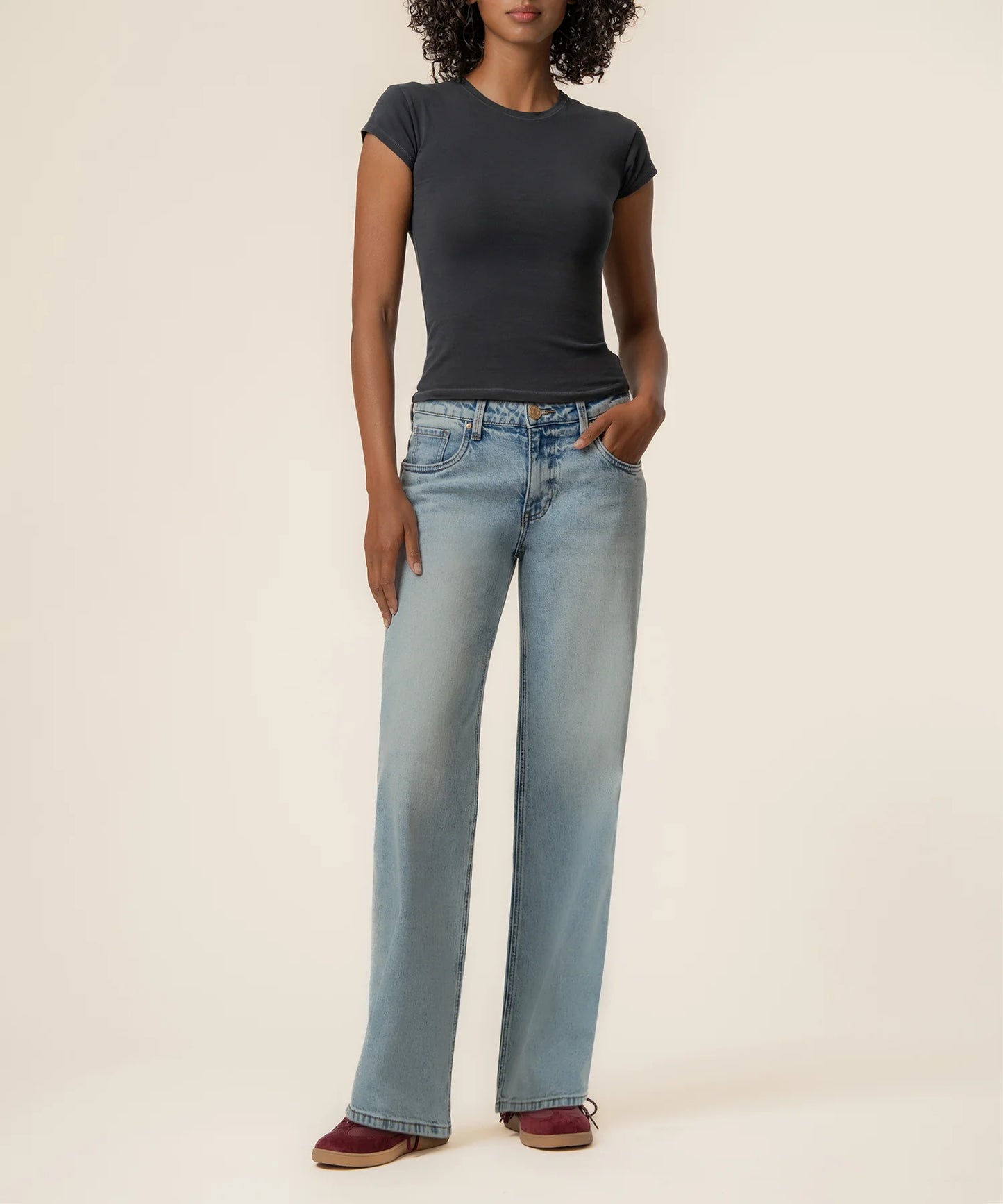SELENA BAGGY LOW RISE STRAIGHT LEG IN ENTHUSIASTIC