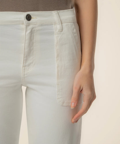 AVERY HIGH RISE STRAIGHT LEG IN IVORY
