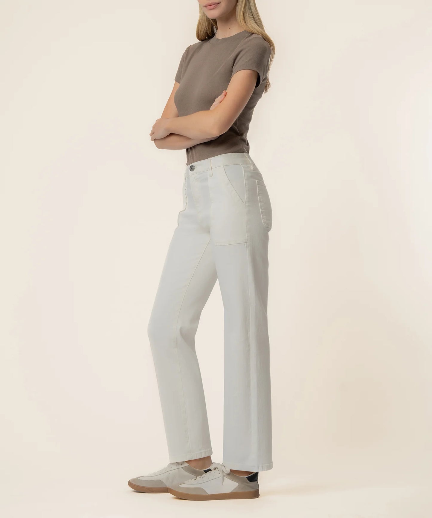 AVERY HIGH RISE STRAIGHT LEG IN IVORY