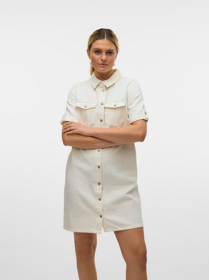 JENNIE - Denim Dress (White)