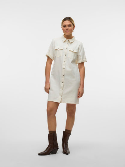 JENNIE - Denim Dress (White)