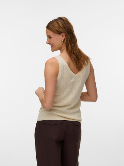 NEWLEX Pointelle V Neck Tank