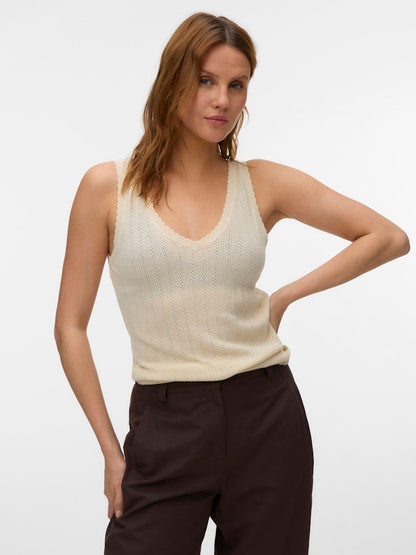 NEWLEX Pointelle V Neck Tank