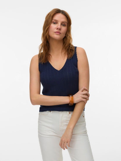 NEWLEX Pointelle V Neck Tank