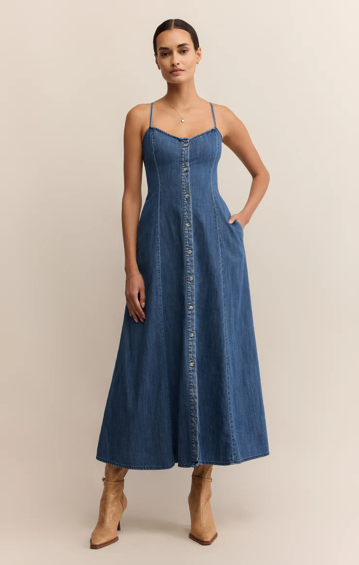 ANGEL EYES - Denim Midi Dress
