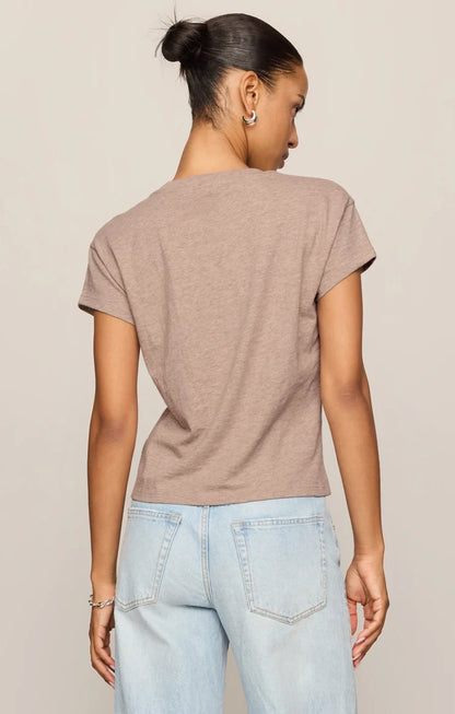 MODERN SLUB TEE IN HEATHER ASH