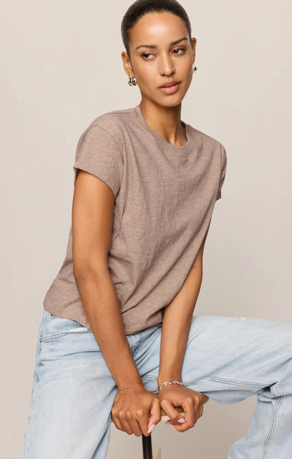 MODERN SLUB TEE IN HEATHER ASH