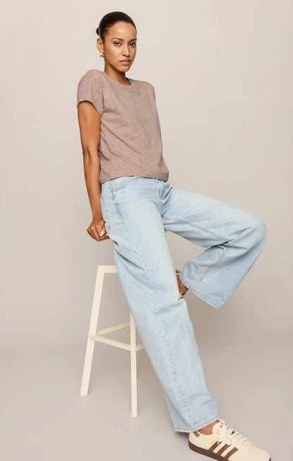 MODERN SLUB TEE IN HEATHER ASH