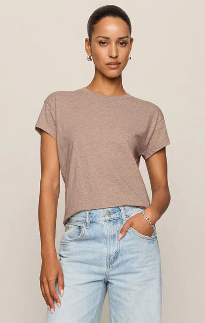 MODERN SLUB TEE IN HEATHER ASH