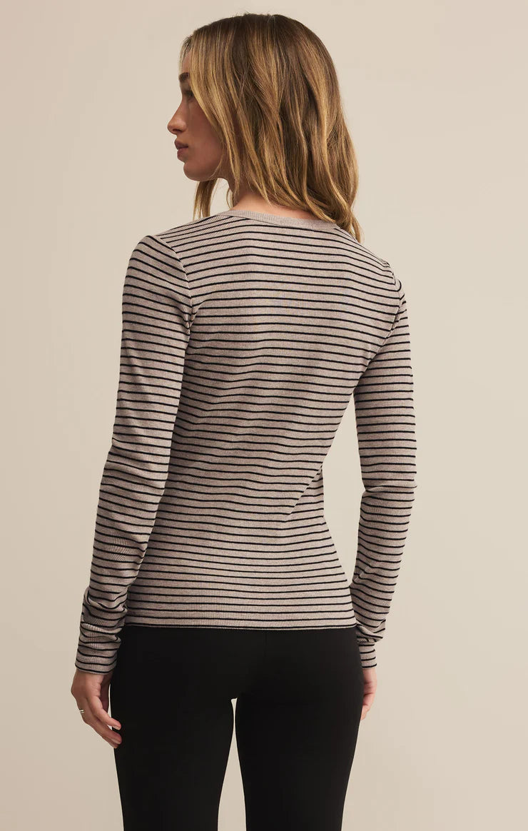 STELLA - Striped Model Rib Henley