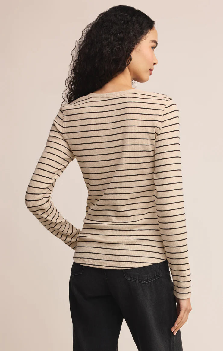 EVE - Stripe Henley Long Sleeve