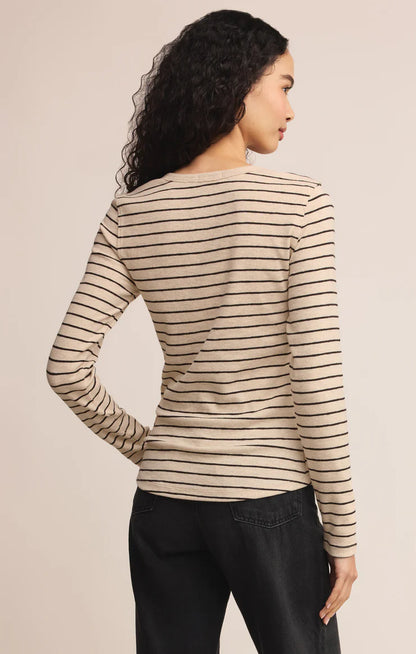 EVE - Stripe Henley Long Sleeve
