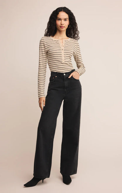 EVE - Stripe Henley Long Sleeve