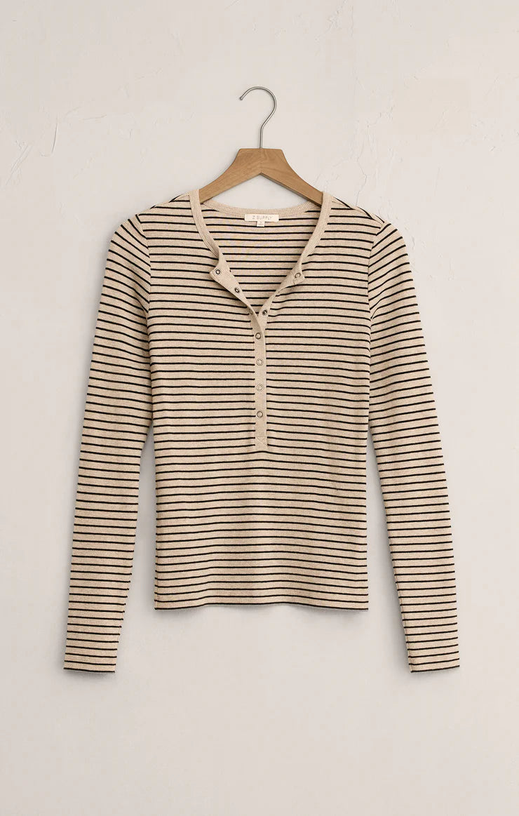 EVE - Stripe Henley Long Sleeve