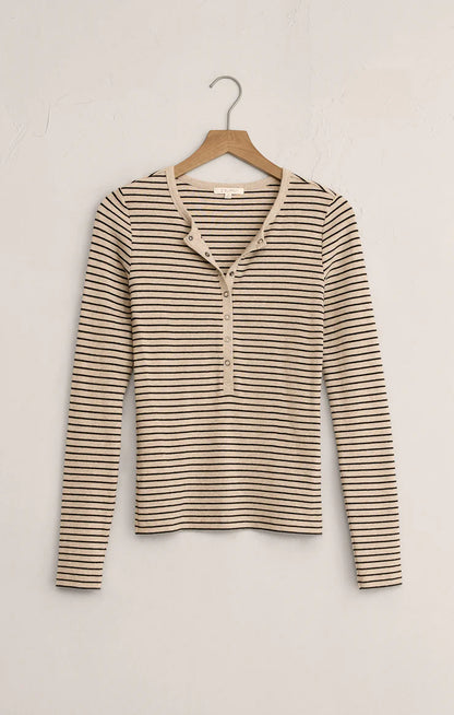 EVE - Stripe Henley Long Sleeve